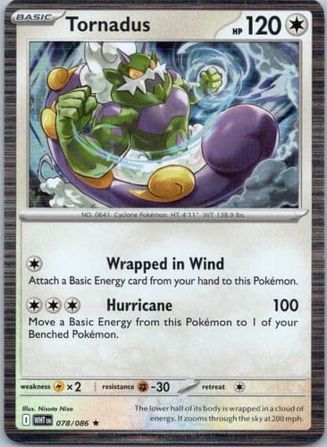 Tornadus Rare SV: White Flare 078/086 NM