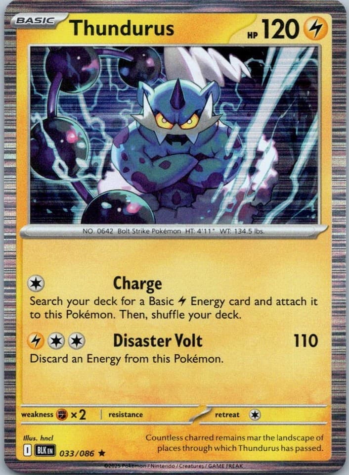 Thundurus Rare SV: Black Bolt 033/086 NM