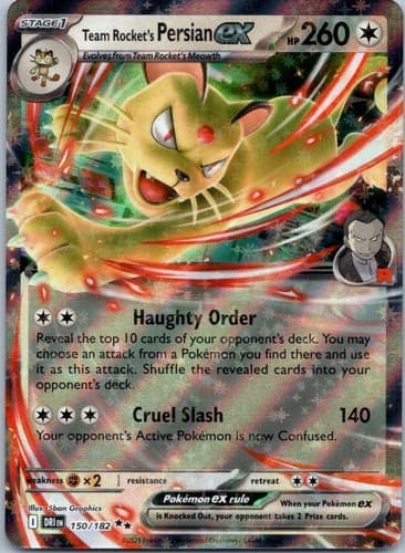 Team Rocket's Persian ex Double Rare SV10: Destined Rivals 150/182 NM