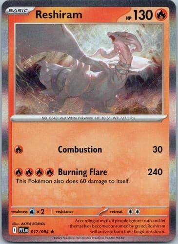 Reshiram Rare ME02: Phantasmal Flames 017/094 NM