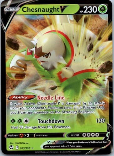 Chesnaught V Ultra Rare SWSH12: Silver Tempest 015/195 NM