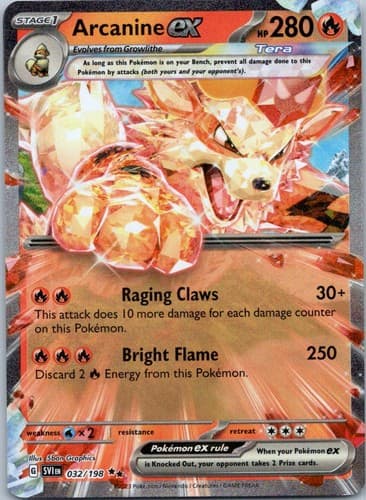 Arcanine ex Double Rare SV01: Scarlet & Violet Base Set 032/198 NM