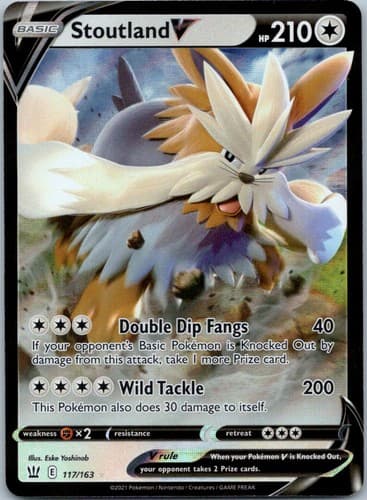 Stoutland V Ultra Rare SWSH05: Battle Styles 117/163 NM