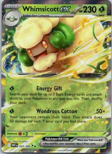 Whimsicott ex Double Rare SV: White Flare 005/086 NM