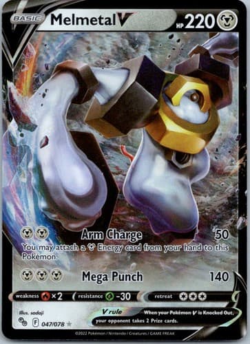 Melmetal V Ultra Rare Pokemon GO 047/078 NM