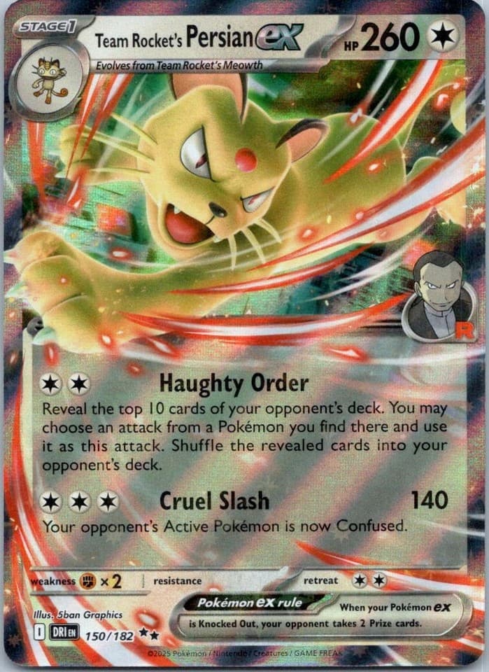 Team Rocket's Persian ex Double Rare SV10: Destined Rivals 150/182 NM