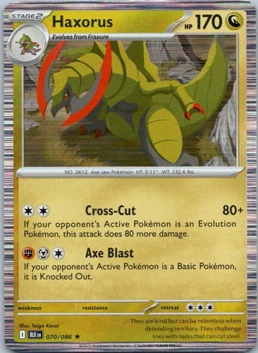 Haxorus Rare SV: Black Bolt 070/086 NM