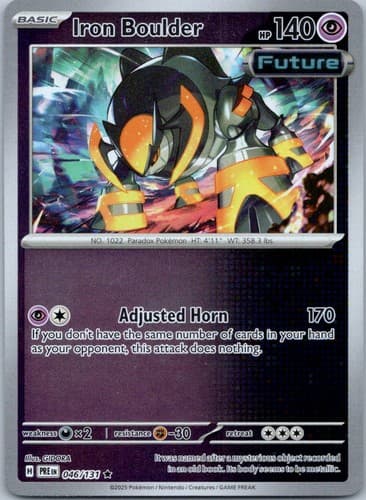 Iron Boulder (Master Ball Pattern) Rare SV: Prismatic Evolutions 046/131 NM