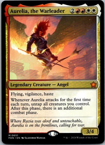 Aurelia, the Warleader M FDN #651 LP MTG Magic