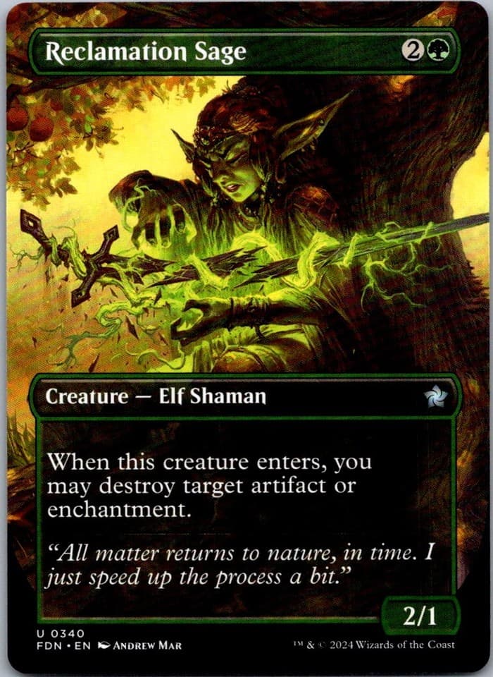 Reclamation Sage (Borderless) U FDN #340 NM MTG Magic