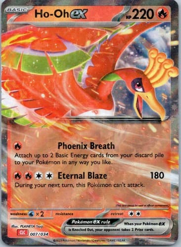 Ho - oh ex Classic Collection Trading Card Game Classic 007/034 NM