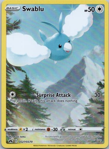 Swablu Ultra Rare SWSH: Crown Zenith: Galarian Gallery GG27/GG70 NM