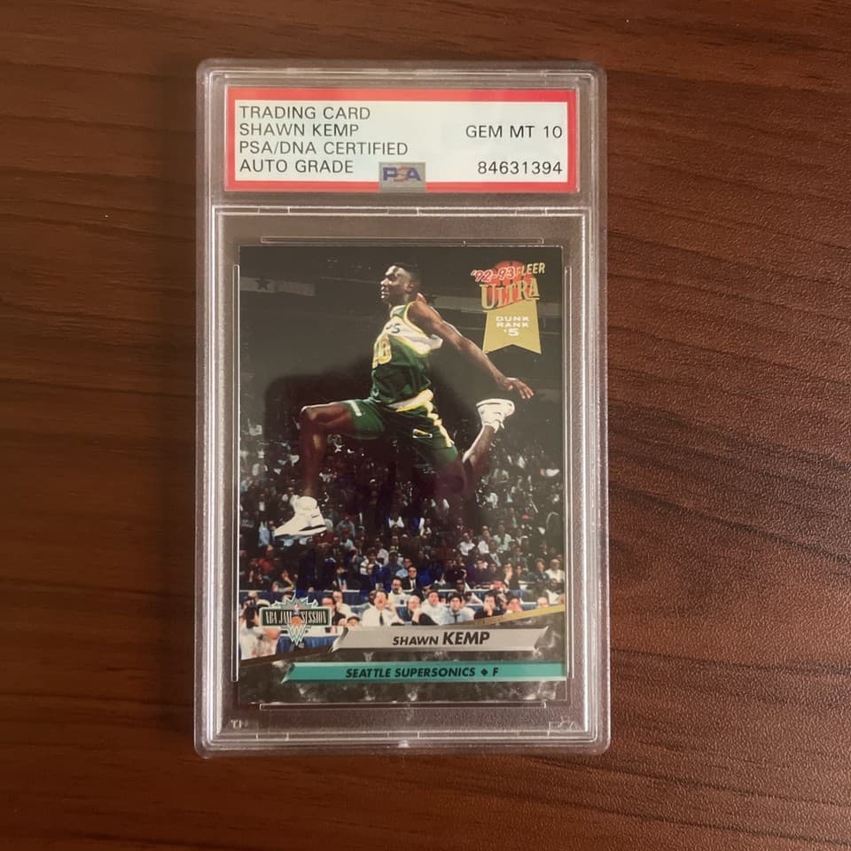Shawn Kemp 1992 - 93 Fleer Ultra Autograph Card "Reign Man" #205 PSA/DNA 10